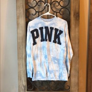 PINK blue and white tie dye long sleeve